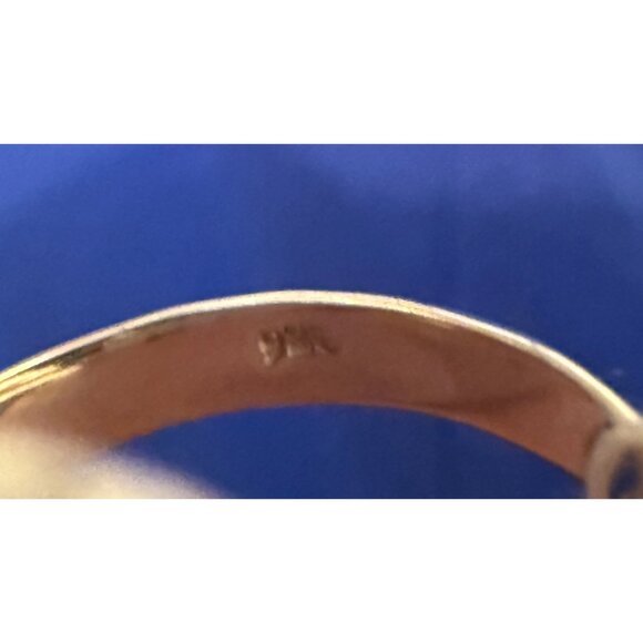 Romantic Double Heart Red Stone & Sterling Silver 7.5 Ring - Picture 4 of 5